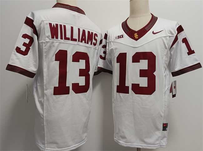 Men%27s USC Trojans #13 Caleb Williams 2024 F.U.S.E. White Stitched Jersey->vanderbilt commodores->NCAA Jersey